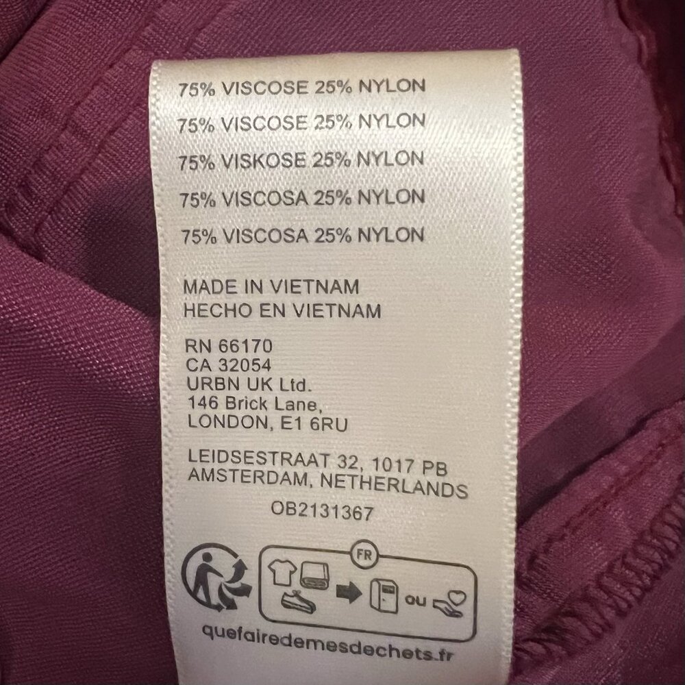 Free People We The Free Rhododendron Off Duty Velvet Shirt XS Oversized Burgundy - Picture 13 of 14